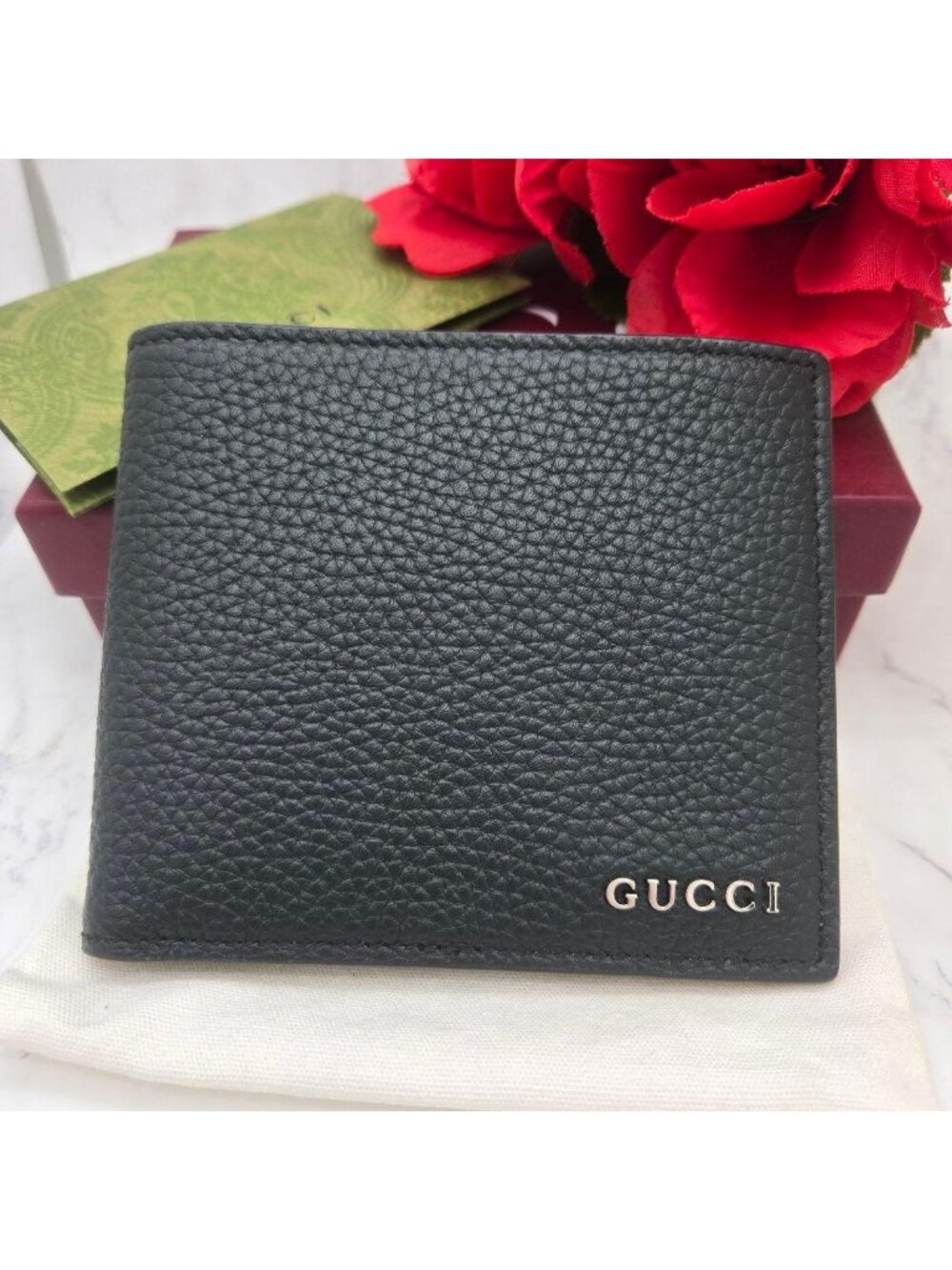 Gucci Logo Bifold Wallet Khaki Green